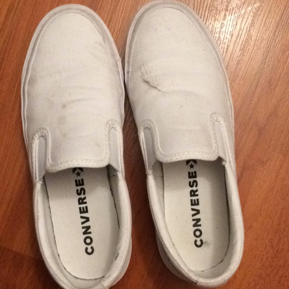 White slip on shoes!!